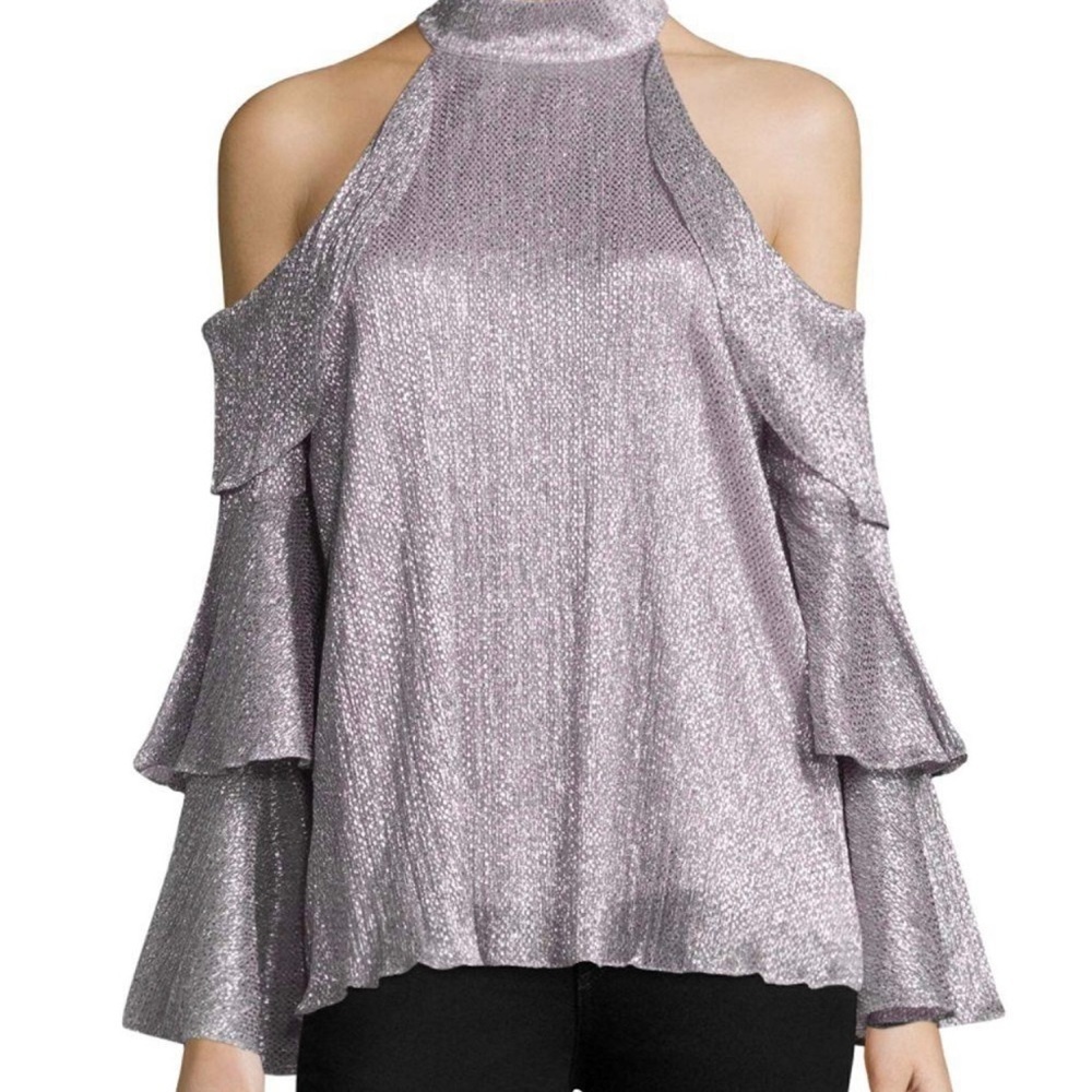 Parker NWT Kris Metallic Tiered Bell Sleeve Top